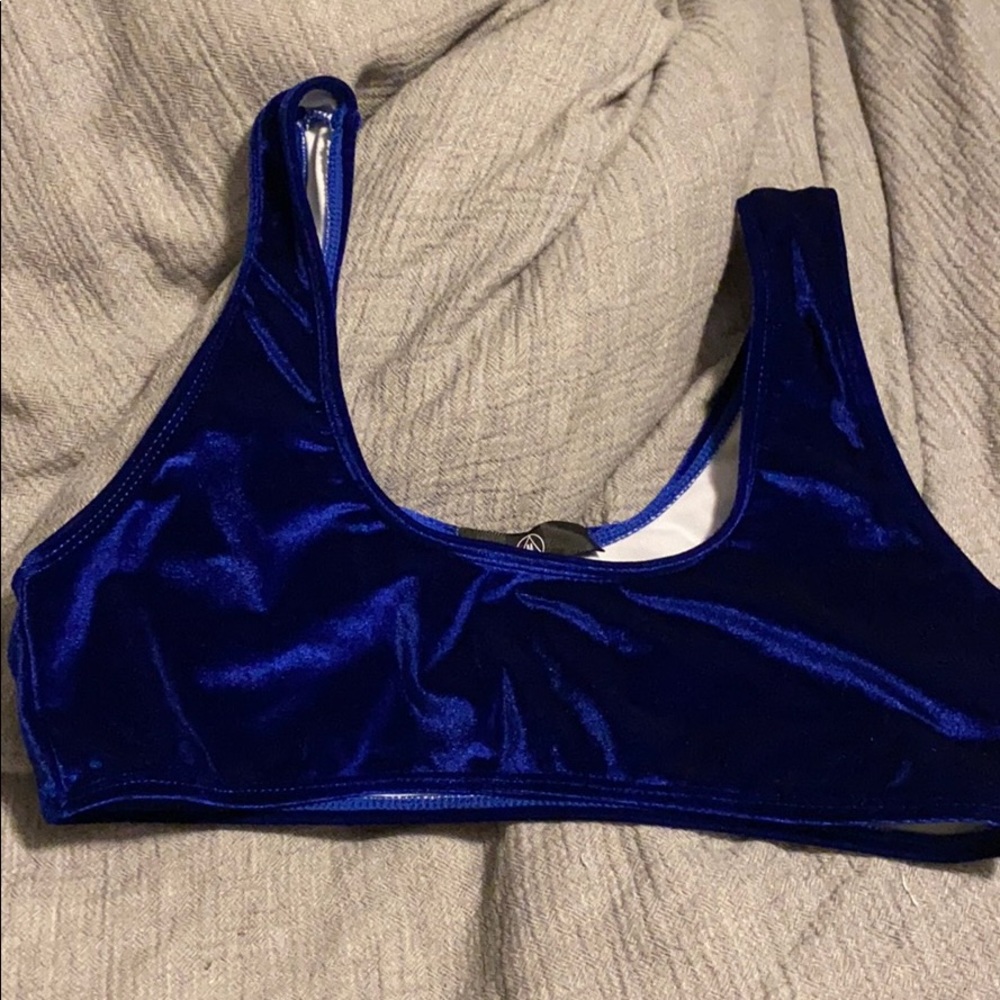 Blue Velvet Bikini Top